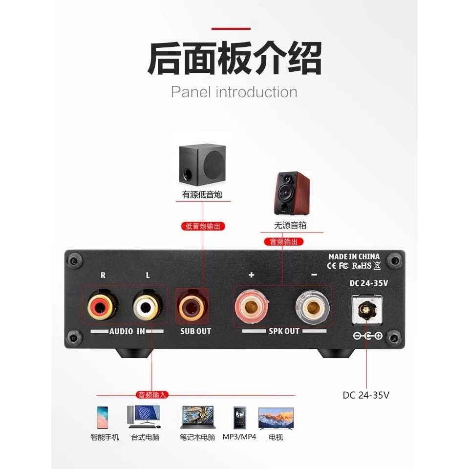 擴大機 Aiyima A3001 +48v5a 變壓器 重低音/全頻切換 單聲道  300瓦@8ohm 3255晶片-細節圖4