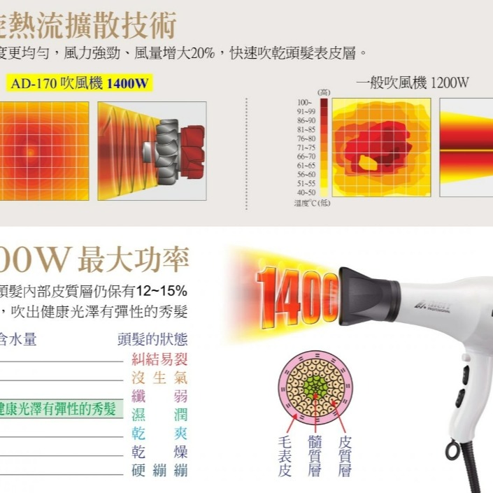 AD-170 雅娜蒂第二代超輕量渦漩式吹風機-細節圖2