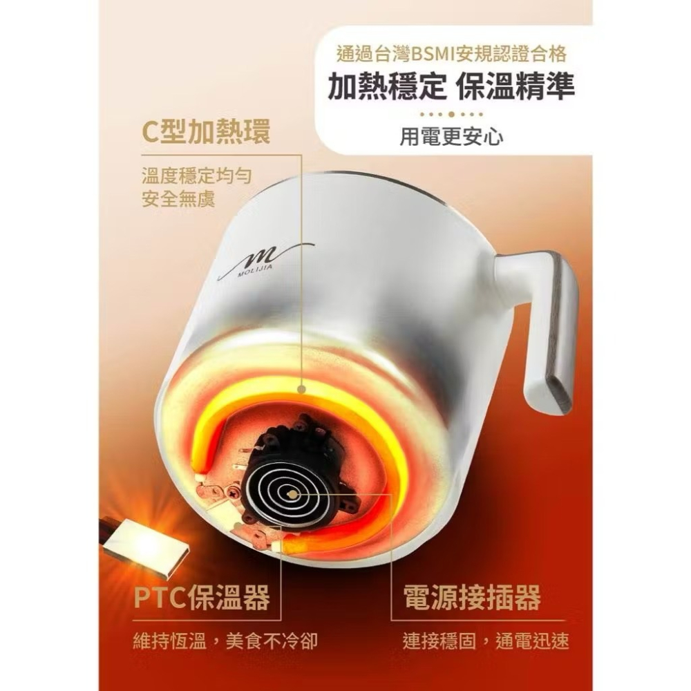 BY011029 魔力家 M29 保溫分離式快煮鍋1.7L【MOLIJIA 】-細節圖9