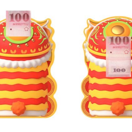 💕現貨💕《風車》新年快樂：FOOD超人造型紅包袋（三入）【愛寶童衣舖】-細節圖2