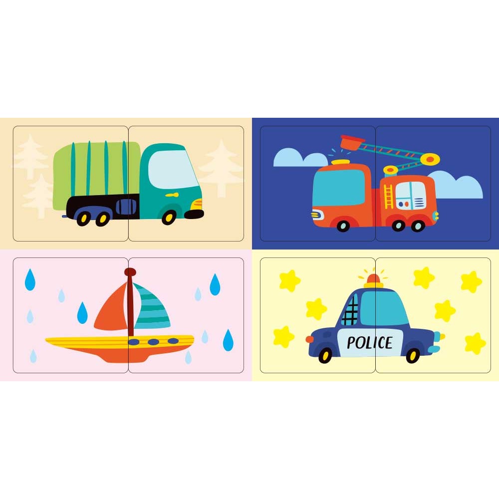 💕現貨💕《東雨文化》【幼兒益智教具】我的小小拼圖2in1：顏色對應、認識交通工具（2歲適用）【愛寶童衣舖】-細節圖4