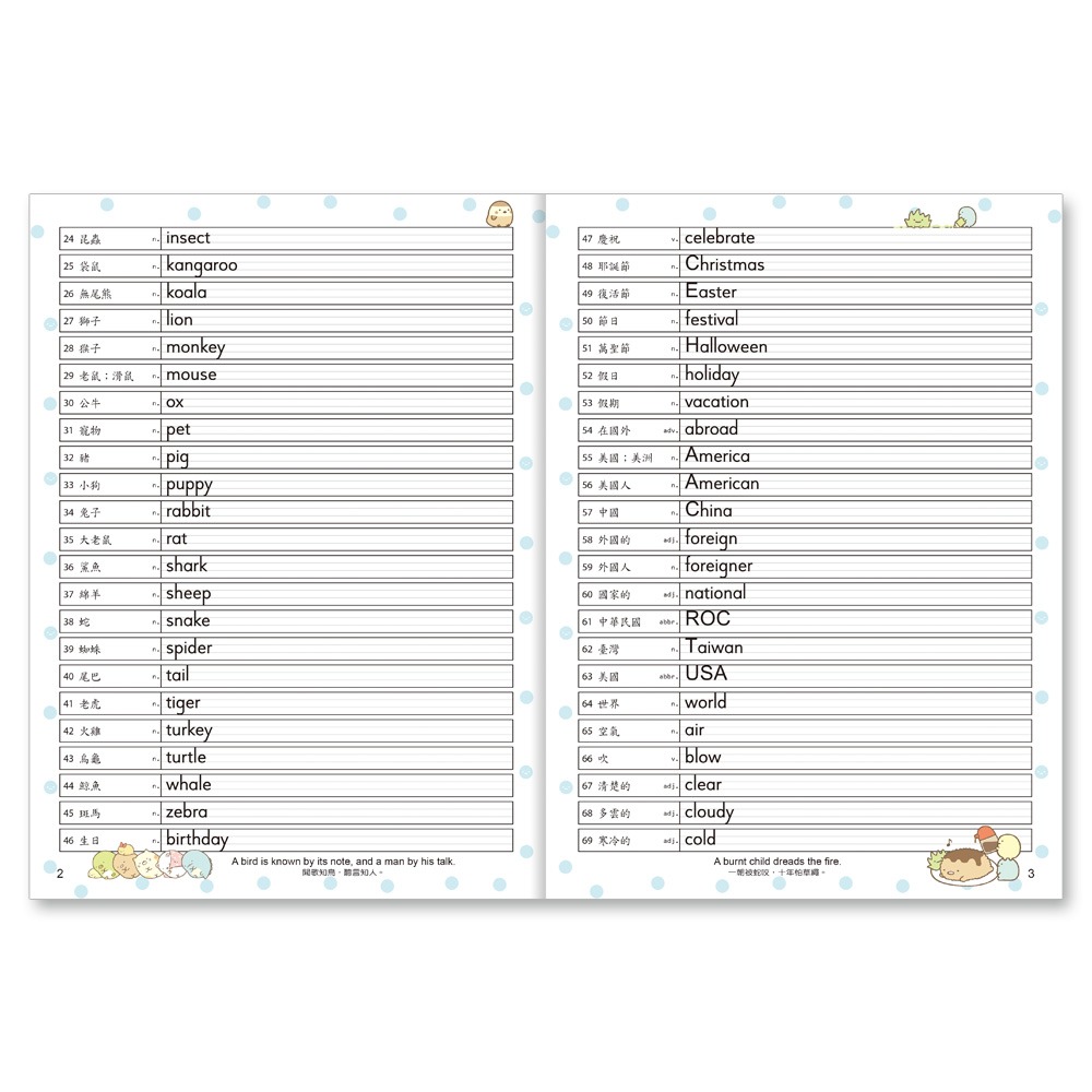 💕現貨💕《世一》角落小夥伴國中必背1200英語單字拼字簿【愛寶童衣舖】-細節圖5