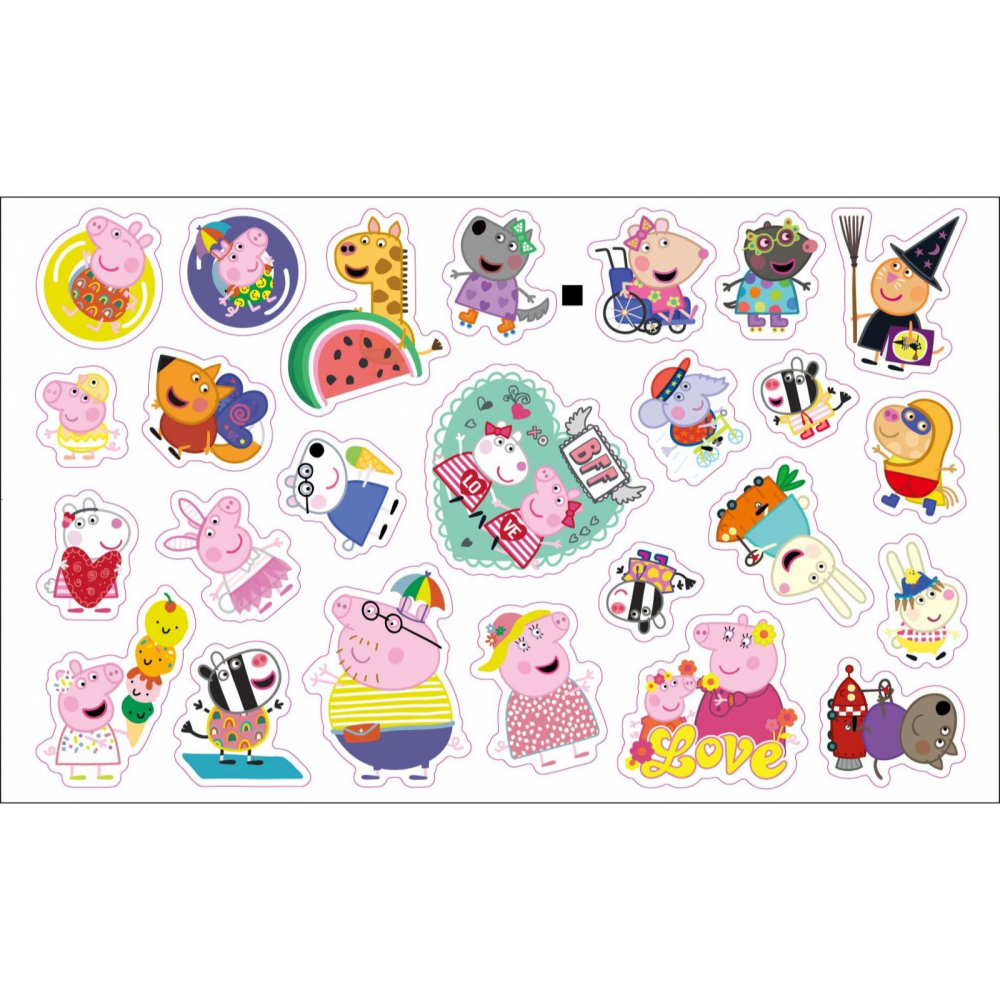 💕現貨💕《京甫》粉紅豬小妹 閃亮貼紙包─歡樂篇【愛寶童衣舖】-細節圖2