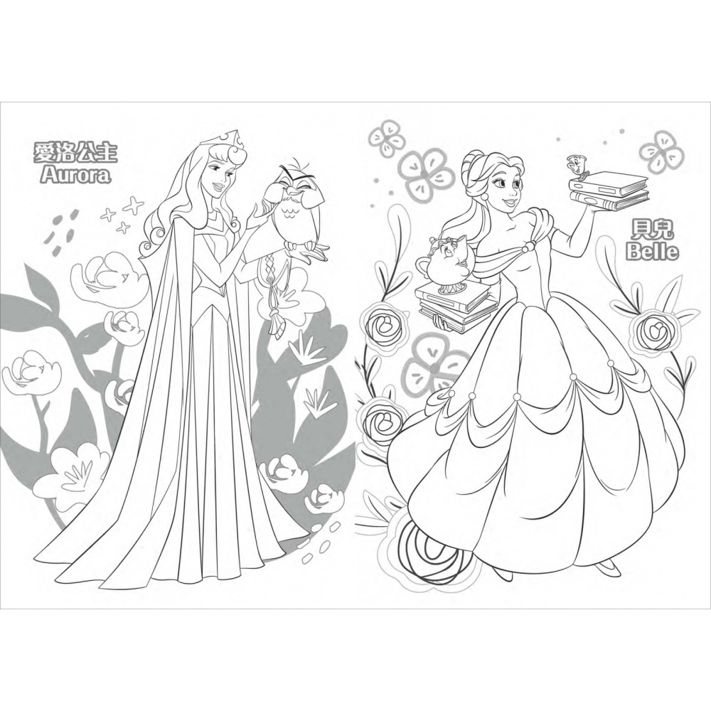 💕現貨💕《京甫》迪士尼公主 8色花瓣水彩畫【愛寶童衣舖】-細節圖3