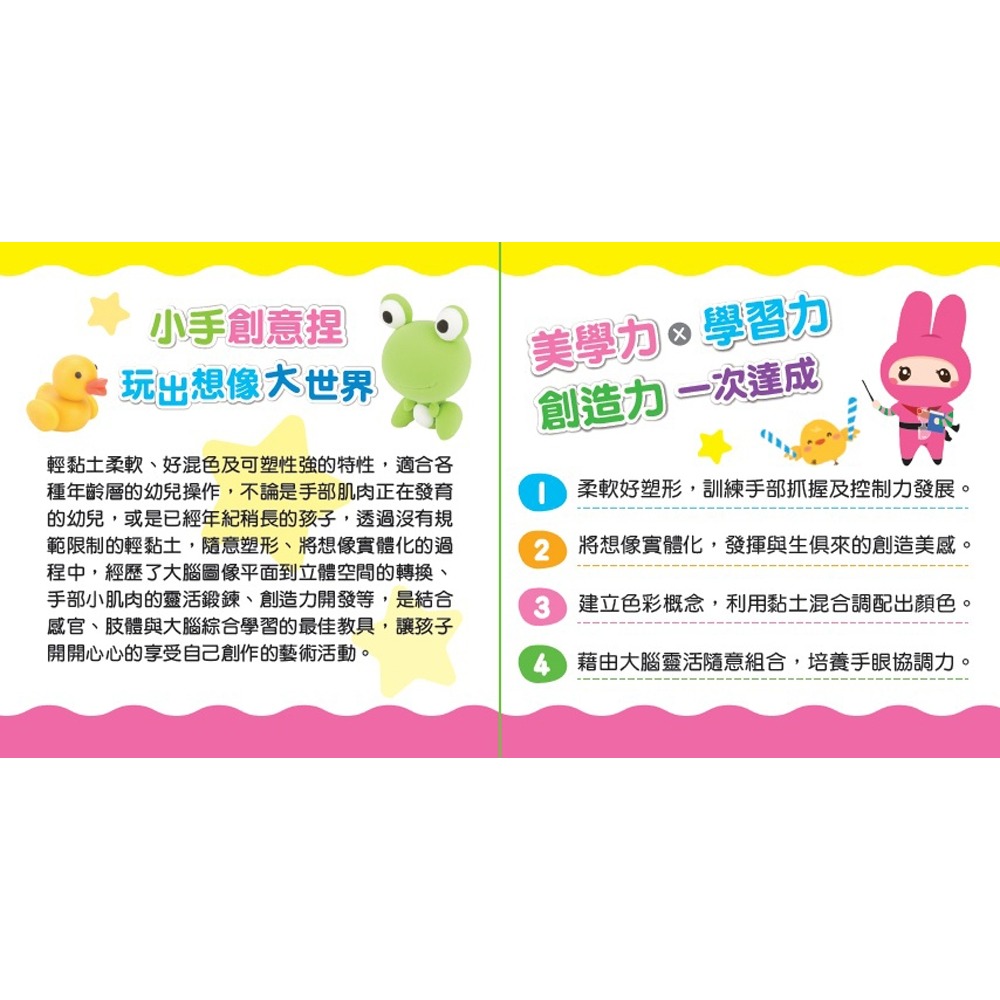 💕現貨💕《幼福》忍者兔18色創意超輕黏土【18色輕黏土、4件工具】【愛寶童衣舖】-細節圖4