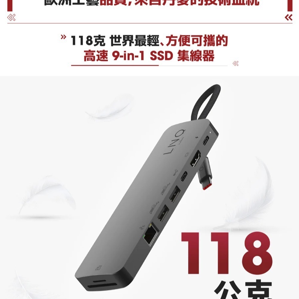 LINQ 9in1 SSD外接盒+PD100W快充+極速2.5Gbps網路孔+USB 3.2 Gen2+SD2.0讀卡機-細節圖9