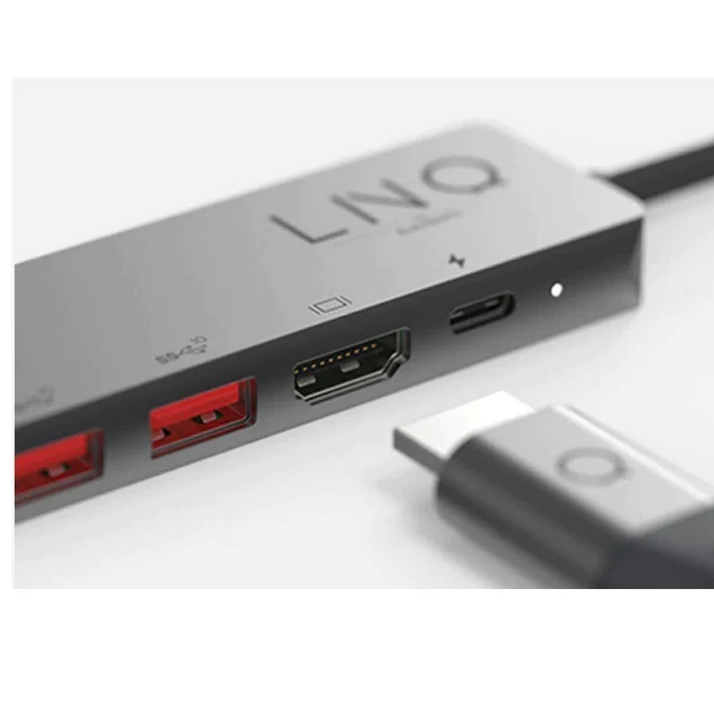 LINQ 8-in-1 集線器HUB_USB-C 10Gbps+PD100W快充+HDMI+RJ45網路孔+SD讀卡機-細節圖3