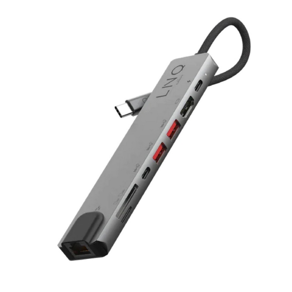 LINQ 8-in-1 集線器HUB_USB-C 10Gbps+PD100W快充+HDMI+RJ45網路孔+SD讀卡機-細節圖6