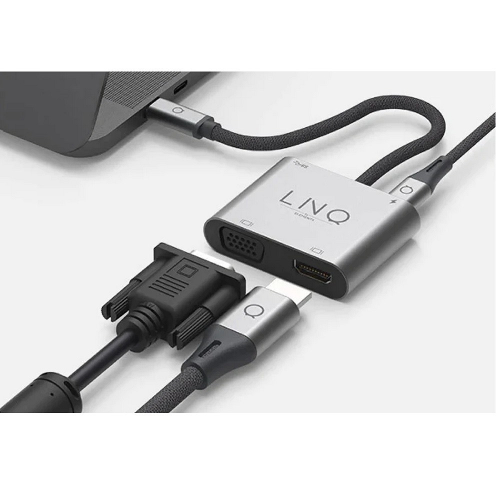 LINQ 4in1 集線器HUB_ PD100W快充+USB3.2+HDMI+VGA 轉接器-細節圖5