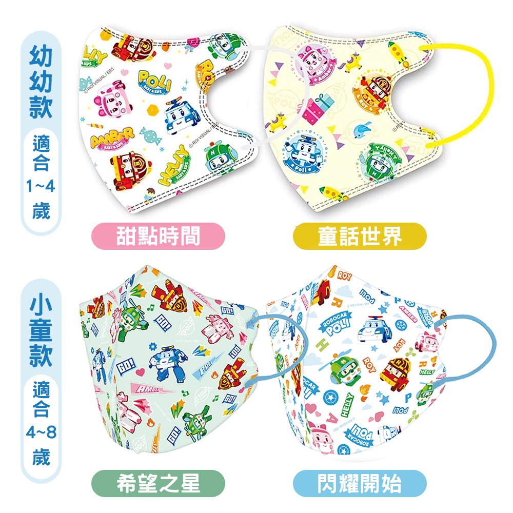 悠森兒 波力3D醫療防護口罩 25片裝 3D立體 兒童口罩 幼幼口罩 POLI-細節圖3