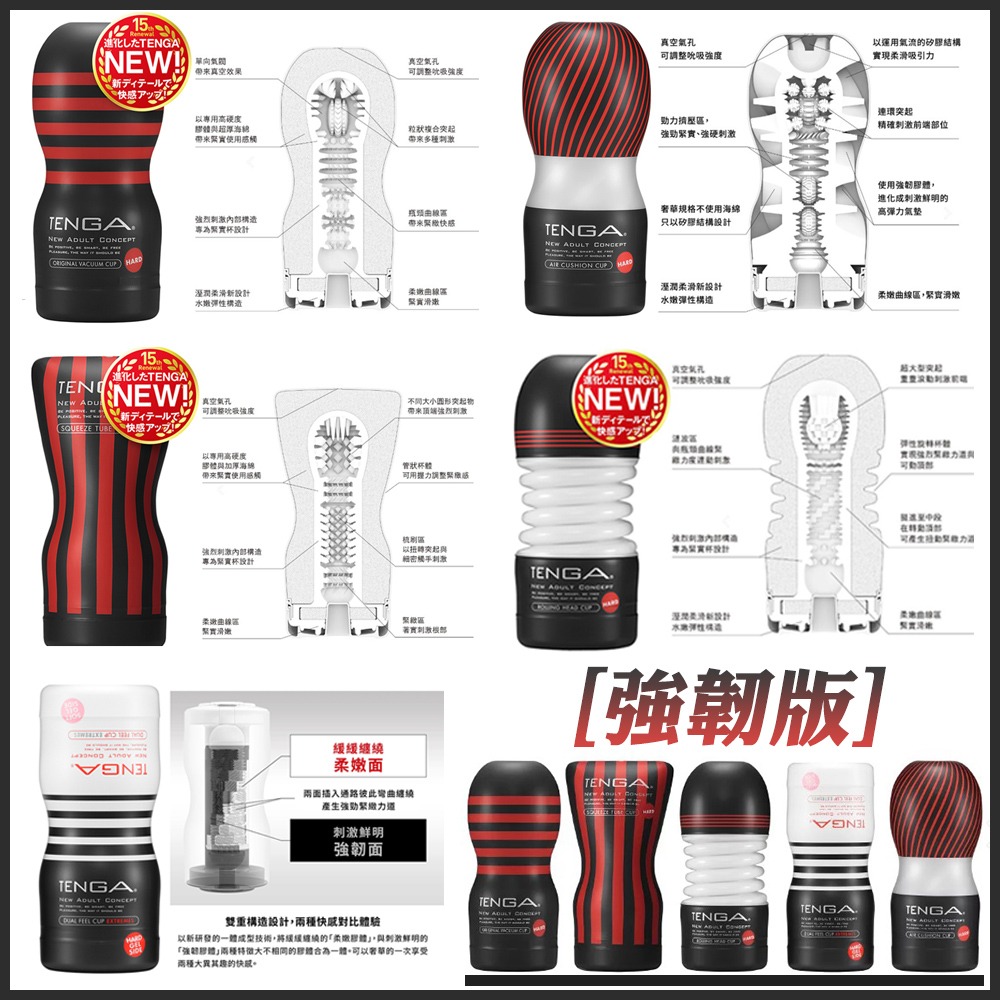 TENGA CUP 強韌版(黑) HARD 單次性飛機杯 情趣玩具 (真空杯/擠捏杯/扭動杯/氣墊杯/雙重杯)-細節圖2