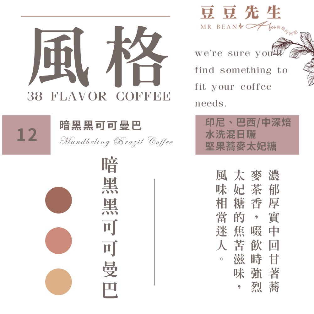 Mr Bean & AFei 商用咖啡Q Grader 經典38種咖啡豆 270G 半磅 X CQI品質鑑定師操刀-規格圖1