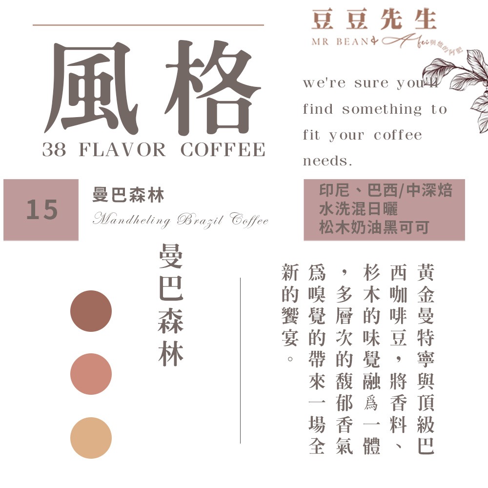 Mr Bean & AFei 商用咖啡Q Grader 經典38種咖啡豆 270G 半磅 X CQI品質鑑定師操刀-規格圖1