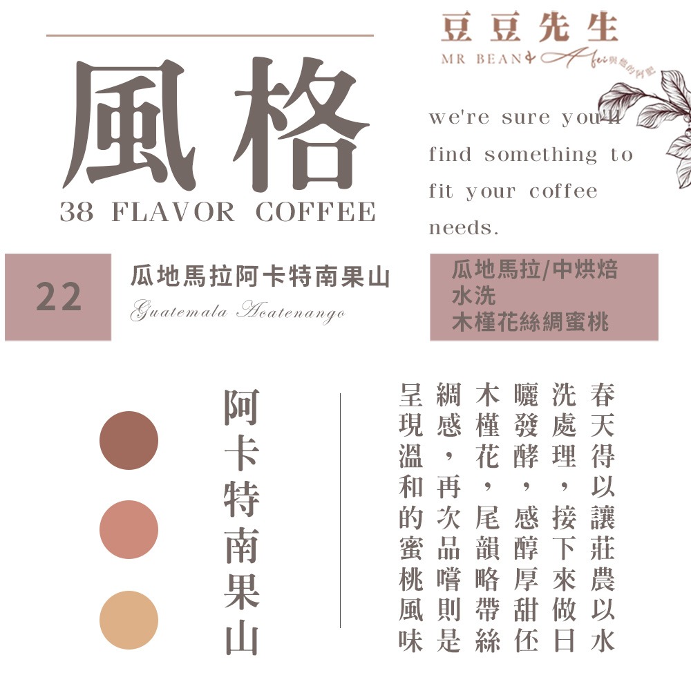 Mr Bean & AFei 商用咖啡Q Grader 經典38種咖啡豆 270G 半磅 X CQI品質鑑定師操刀-規格圖1