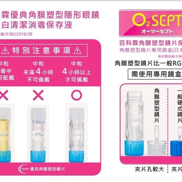 BIOCLEN O2Sept 百科霖 優典角膜塑型隱形眼鏡去蛋白清潔消毒保存液 日本製造-細節圖3