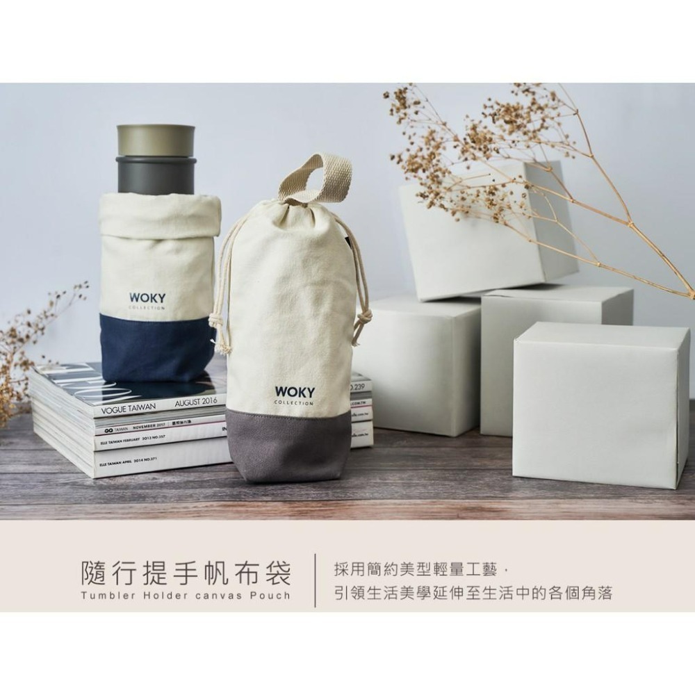 @WOKY經銷授權-現貨公司貨+發票@WOKY沃廚-隨行提手帆布袋(棕色底/藍色底)-細節圖2