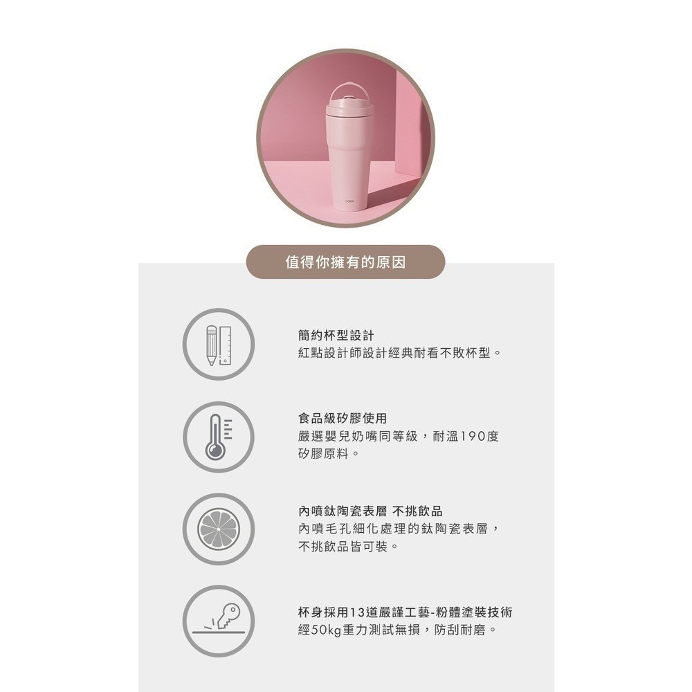 @特價品@限量聯名款(贈提袋)-OPEN將!X三麗鷗聯名款-WOKY手提激凍輕芯鈦瓷易潔層保溫杯750ml附吸管-細節圖6