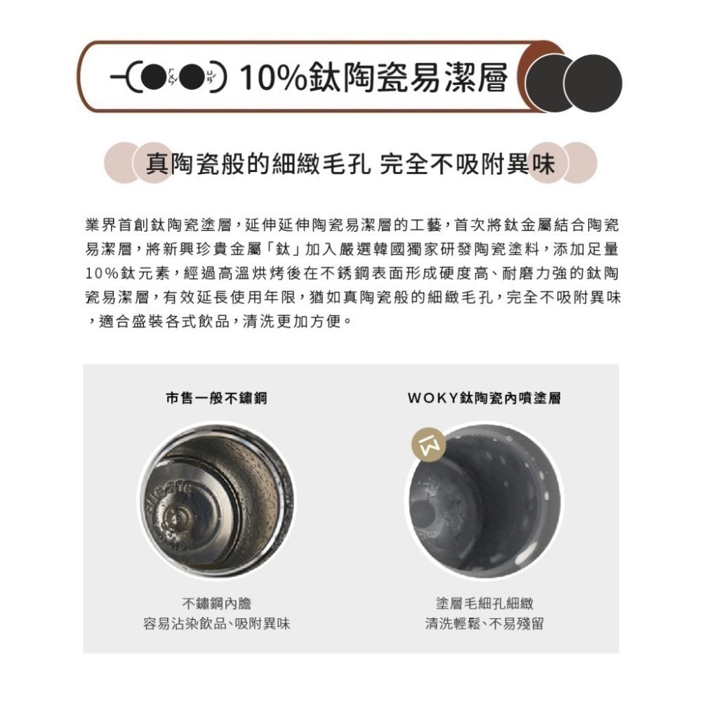 WOKY渾圓杯-手提激凍輕芯鈦瓷保溫杯770ml(附矽膠粗吸管 +扭扭彈跳粗吸管)-細節圖7