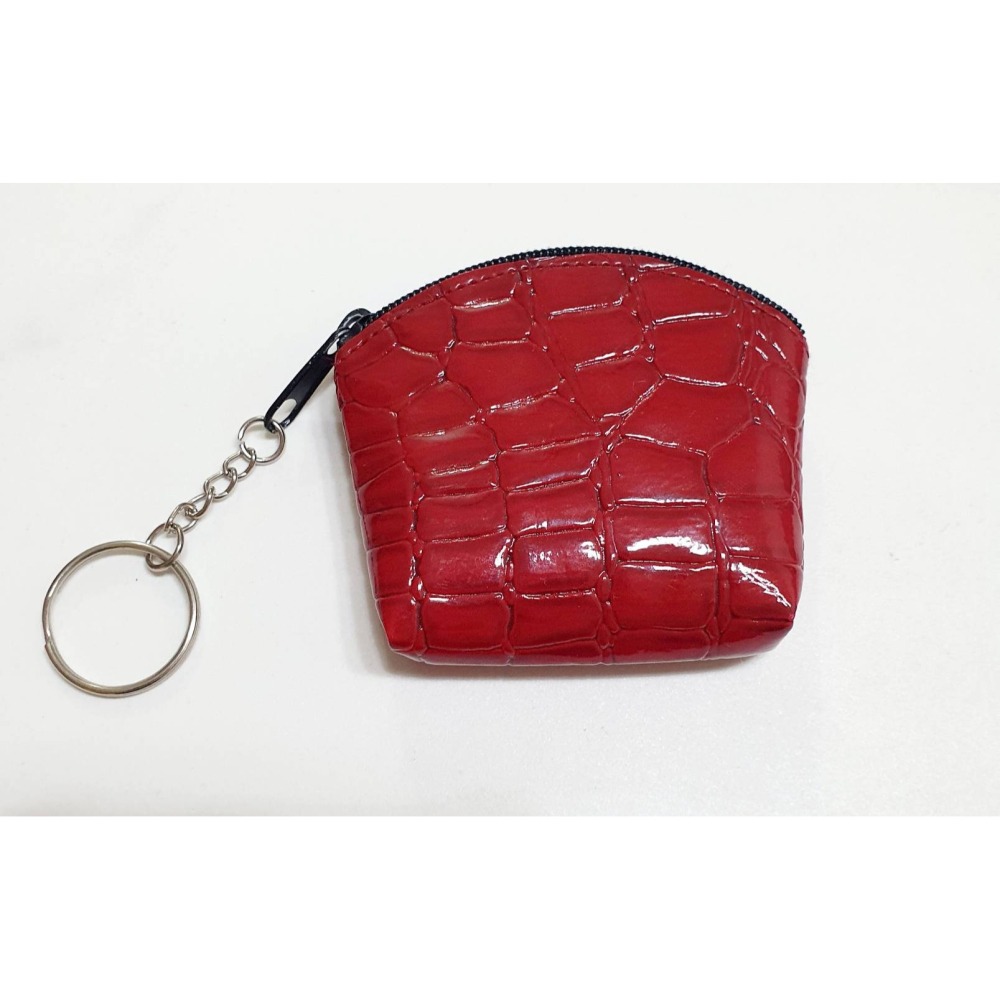 泰國 大象 零錢包 紅色皮革 黃色大象 收納包 小物包 長約6CM 高約5CM-細節圖2