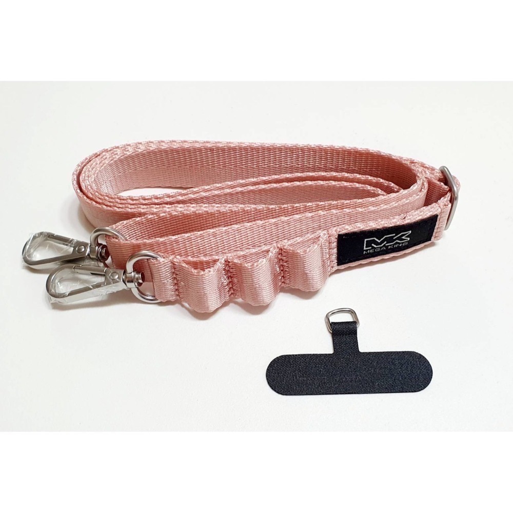 MEGA KING 多工機能掛繩 可調節式長度 高品質尼龍繩面 高強度吊繩掛片 掛環設計 金屬扣環 粉色-細節圖2