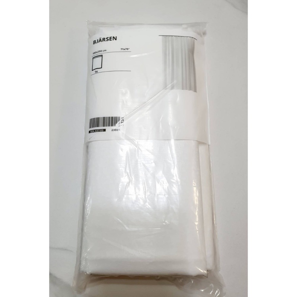 IKEA BJÄRSEN 浴簾, 白色, 180x200 公分-細節圖2