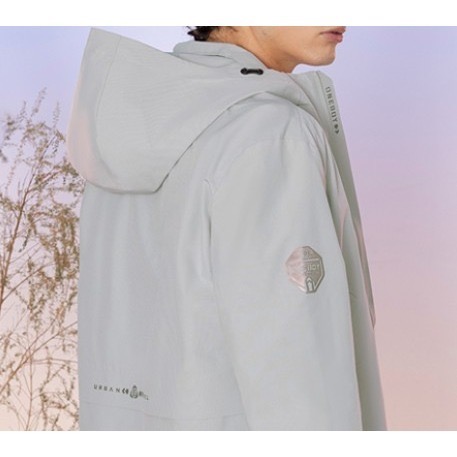 ONE BOY 男款 輕量機能防水防風透氣輕鋒衣4.0 白鯨灰 L號 全新-細節圖2