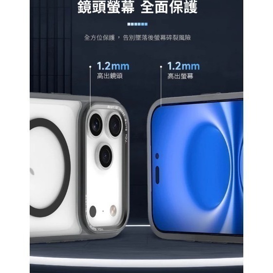 HODA MagSafe 柔石軍規防摔保護殼 iphone 17 PRO 6.3星光白與黑-細節圖6