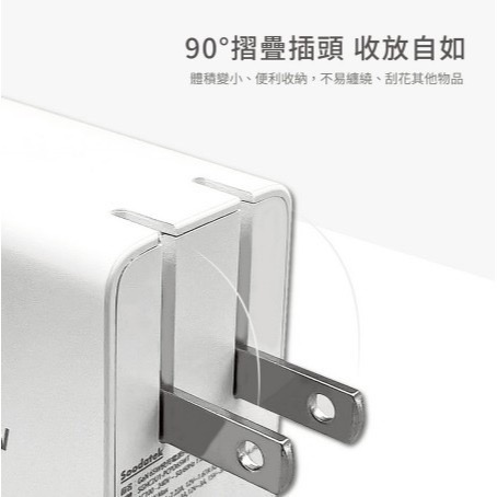 Soodatek GaN PD45W 氮化鎵快充電源供應器 快充頭 充電頭 雙孔 Type C 快充 折疊插頭 全新-細節圖6