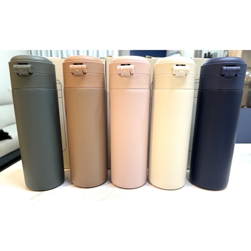 全新 BOXMAN X WOKY輕量輕芯鈦瓷易潔層彈蓋保溫瓶 450ML-細節圖2