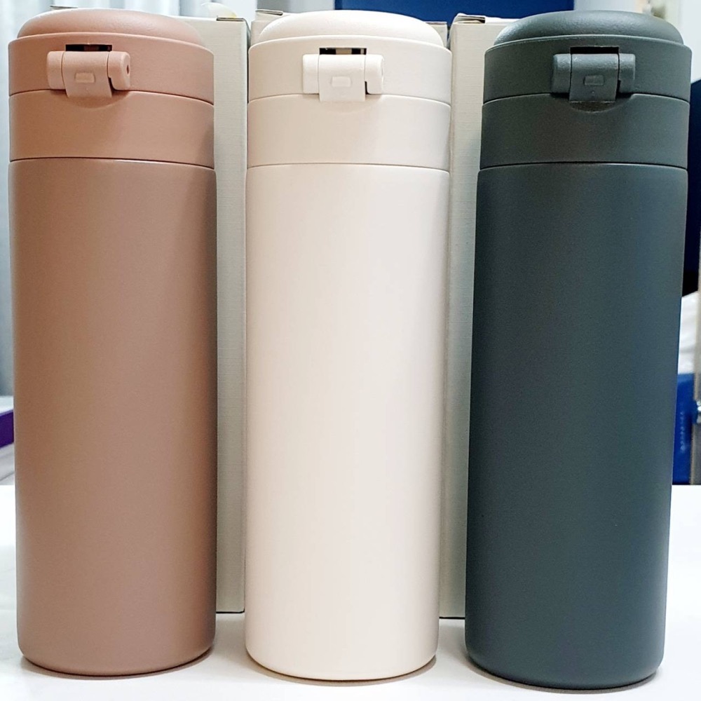 全新 BOXMAN X WOKY輕量輕芯鈦瓷易潔層彈蓋保溫瓶 450ML-細節圖2
