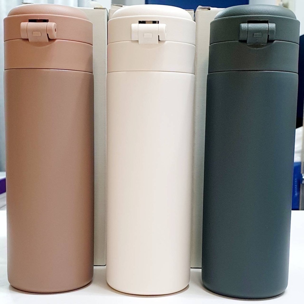 全新 BOXMAN X WOKY輕量輕芯鈦瓷易潔層彈蓋保溫瓶 450ML 正品-細節圖2