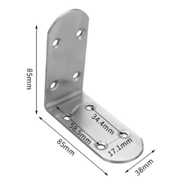 固德家俬 工廠 含發票 不鏽鋼角鐵 38寬 厚2mm L片 家具 補強 不鏽鋼 角鐵 L型 固定片 木工 L鐵 木板-細節圖4