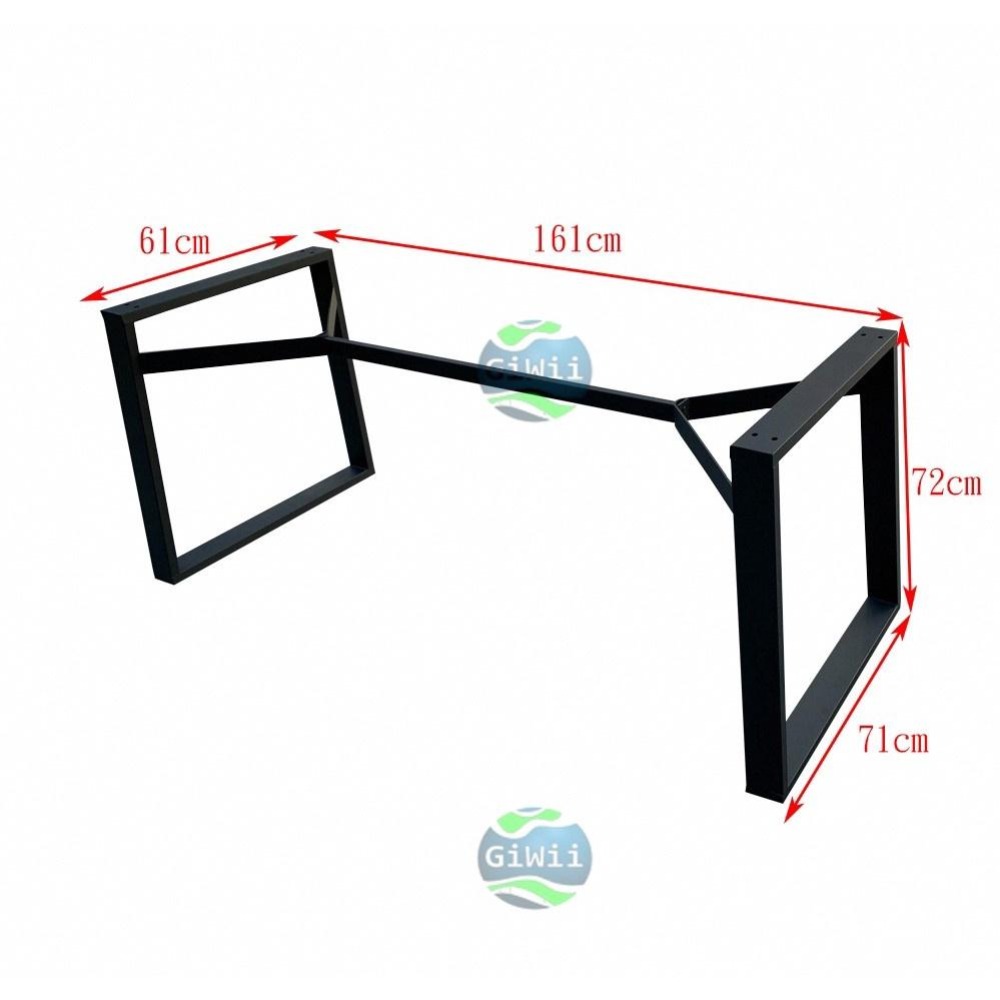 固得家俬 台灣製 外八造型 6尺桌板用 工業風 桌腳  餐桌 會議桌 辦公桌 家具 鐵件桌腳-細節圖2