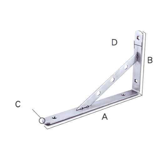 固得家俬 工廠含發票 加厚4mm 不鏽鋼支架 15cm-40cm L型 支撐架 三角架 層板支架 層板架  貓跳台-細節圖4