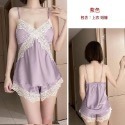 台灣出貨💕現貨✨性感深V情趣睡衣蕾絲吊帶睡裙女大碼兩件套家居服套裝-規格圖4