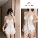 台灣出貨💕現貨✨性感深V情趣睡衣蕾絲吊帶睡裙女大碼兩件套家居服套裝-規格圖4