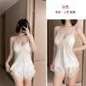 台灣出貨💕現貨✨性感深V情趣睡衣蕾絲吊帶睡裙女大碼兩件套家居服套裝-規格圖4