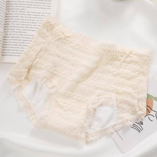 日式 泡泡棉蕾絲透氣生理內褲 女生生理褲 純棉襠 抑菌 女內褲 中腰經期防漏 大姨媽 安全衛生褲 透氣 三角褲頭-細節圖6