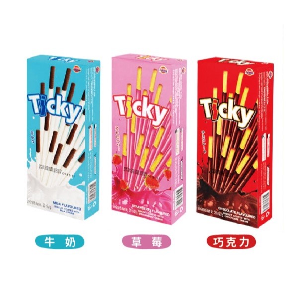 泰國 Ticky 巧克力棒餅乾 草莓／可可／牛奶 18g-細節圖5