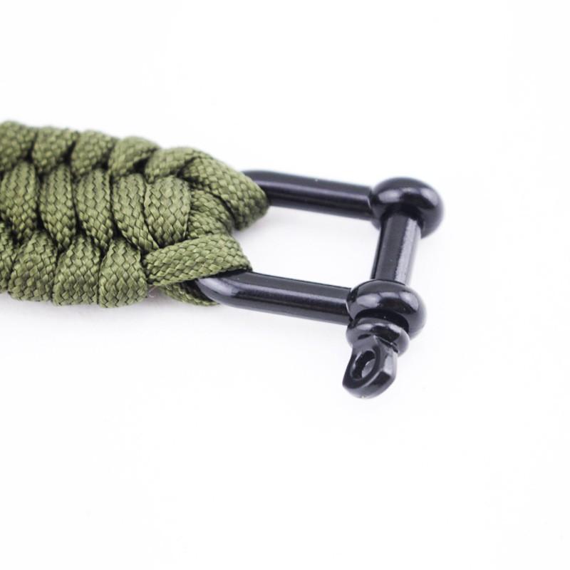 【新奇屋】U型O型鋼扣 7芯傘繩手鍊手環 傘繩求生手鍊 可調節求生手環 野外求生傘繩手鍊-細節圖6