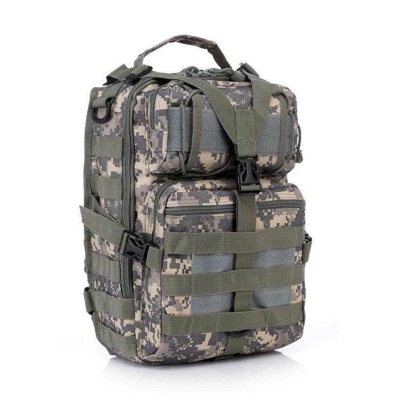 【新奇寶貝屋】Molle戰術單肩斜背包 側背包 斜挎包 多功能戶外戰術包(黑、卡其色、CP、ACU、蟒紋黑、夜駝色 )-細節圖3