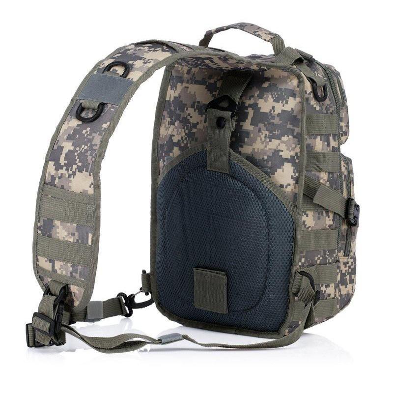 【新奇寶貝屋】Molle戰術單肩斜背包 側背包 斜挎包 多功能戶外戰術包(黑、卡其色、CP、ACU、蟒紋黑、夜駝色 )-細節圖4