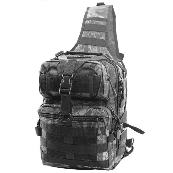 【新奇寶貝屋】Molle戰術單肩斜背包 側背包 斜挎包 多功能戶外戰術包(黑、卡其色、CP、ACU、蟒紋黑、夜駝色 )-細節圖6