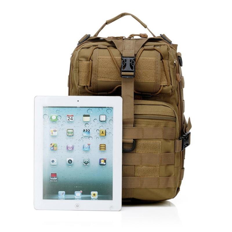 【新奇寶貝屋】Molle戰術單肩斜背包 側背包 斜挎包 多功能戶外戰術包(黑、卡其色、CP、ACU、蟒紋黑、夜駝色 )-細節圖9