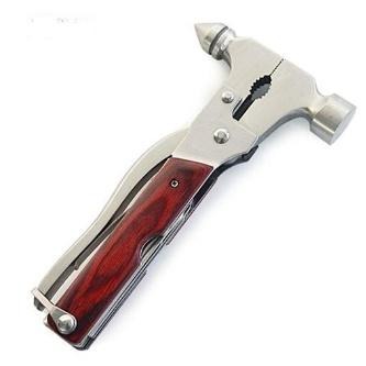 【新奇屋】汽車多功能救生錘 緊急車窗擊破器 居家露營多功能工具 羊角/斧頭/鋼錐 （起子.刀.鋸..鉗.16種功能）-細節圖6