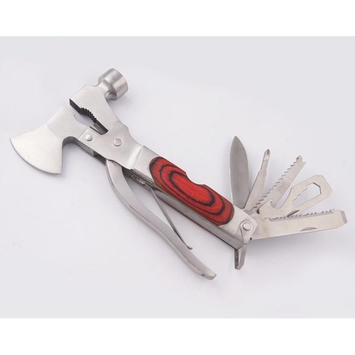 【新奇屋】汽車多功能救生錘 緊急車窗擊破器 居家露營多功能工具 羊角/斧頭/鋼錐 （起子.刀.鋸..鉗.16種功能）-細節圖7