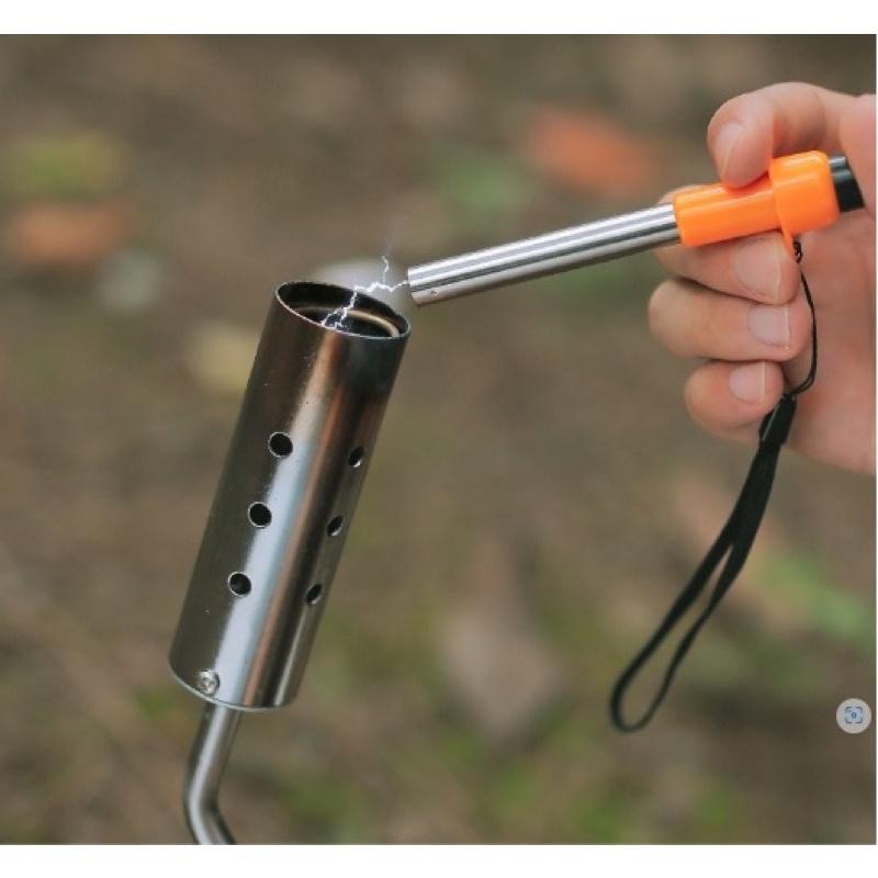 【新奇寶貝屋】户外露營便攜式電子點火器打火器 防水 雷電點火器無火焰 噴槍氣爐卡式爐電子-細節圖4