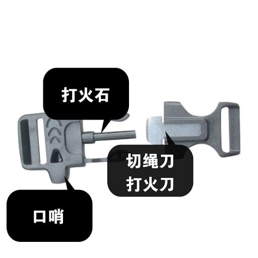 【新奇屋】求生扣環 傘繩手鍊扣環 打火石打火棒帶口哨 野外求生必備-細節圖3