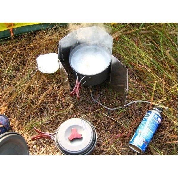 【新奇寶貝屋】8片鋁製超輕折疊擋風板 防風板 戶外爐具防風板 燒烤工具擋風板 野外爐具必配 帶插銷 附收納袋-細節圖3