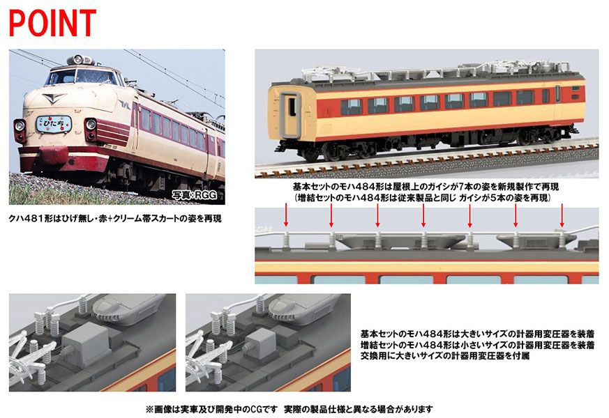 [玩具共和國] TOMIX 98825 国鉄 485系特急電車（ひたち）基本セット（6両）-細節圖4